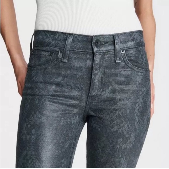 Rag & Bone Cate Mid-Rise Skinny Snake Foil Jeans - Picture 3 of 11